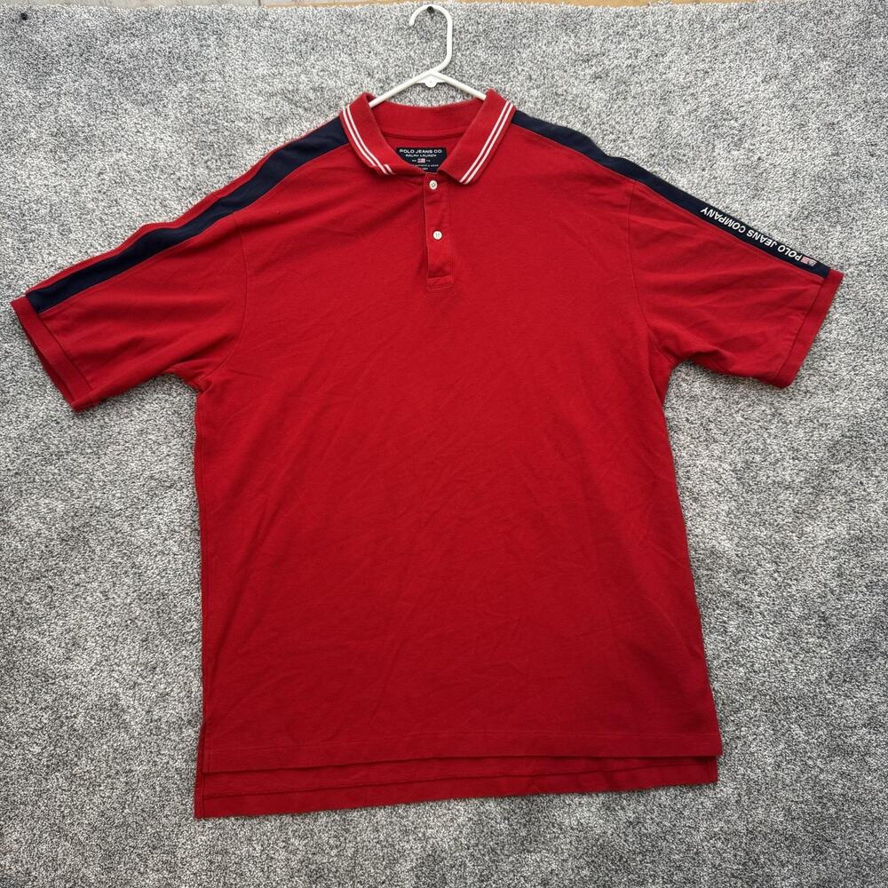 Polo Jeans Co Ralph Lauren Polo Shirt Mens XL Retro Stripe Vintage 90s Rugby